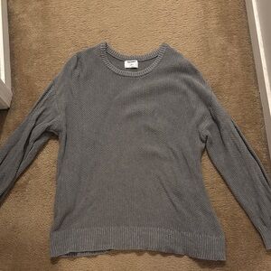 Old Navy Gray Crewneck Textured Knit Sweater